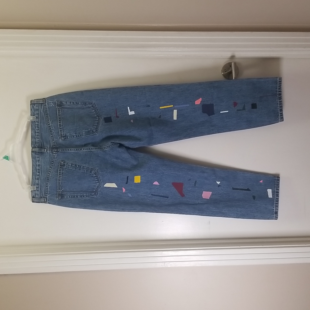 Still Here New York Tate Painted Button Fly Jeans Size 29 US 8
